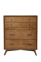 38" Brown Solid Wood Four Drawer Dresser