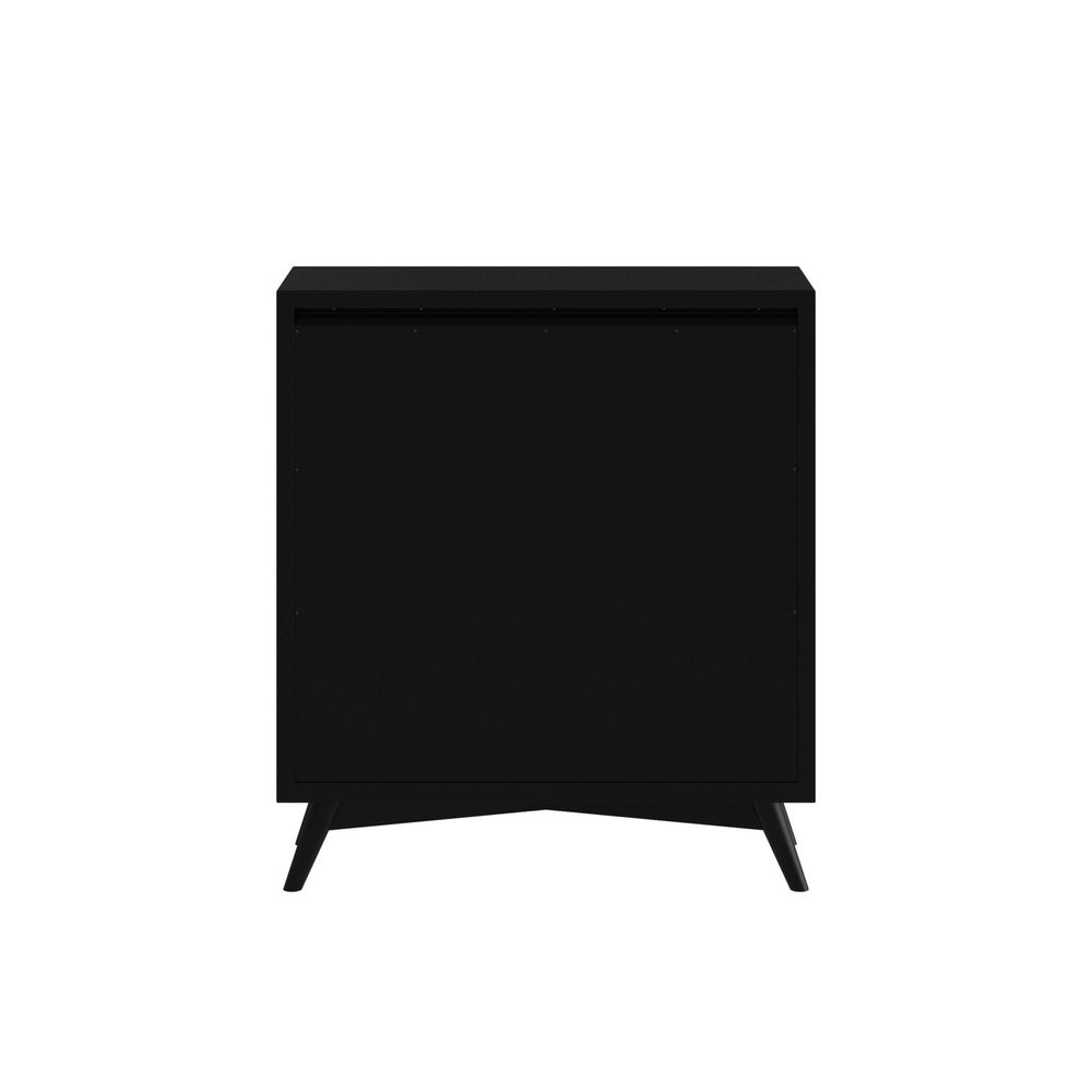 38" Black Solid Wood Four Drawer Dresser