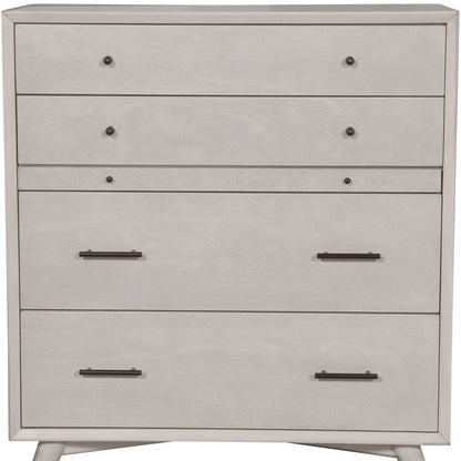 38" Gray Solid Wood Four Drawer Chest
