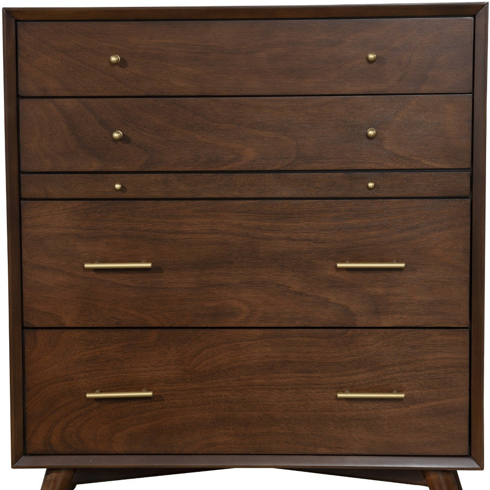 38" Mahogany Solid Wood Four Drawer Chest