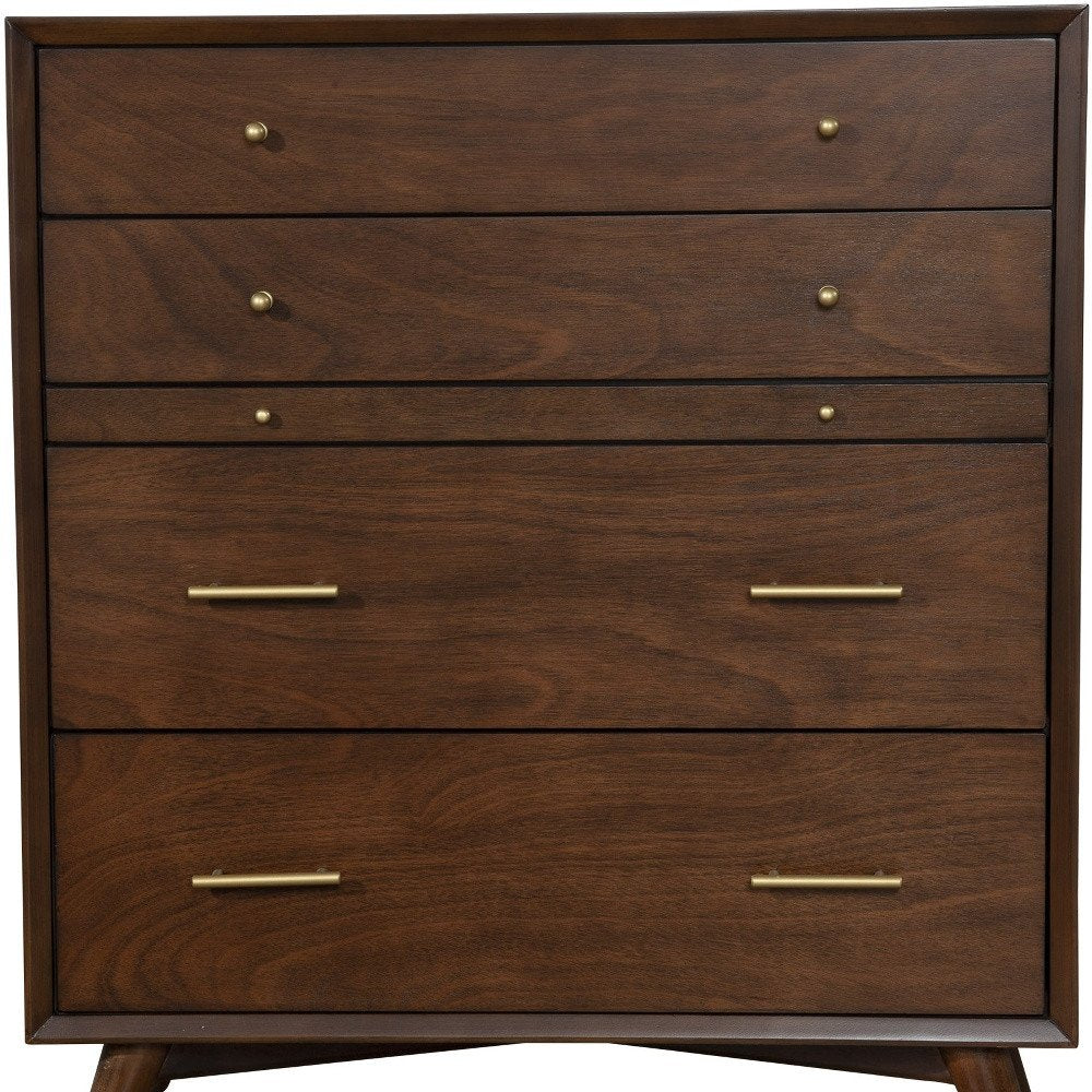 38" Mahogany Solid Wood Four Drawer Dresser