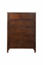 36" Brown Solid Wood Six Drawer Chest