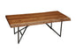 50" Brown And Black Solid Wood And Metal Coffee Table