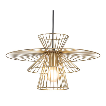 Gold Caged Geometric Metal Hanging Ceiling Light