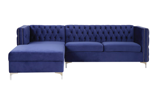 Blue Velvet L Shaped Seating Component