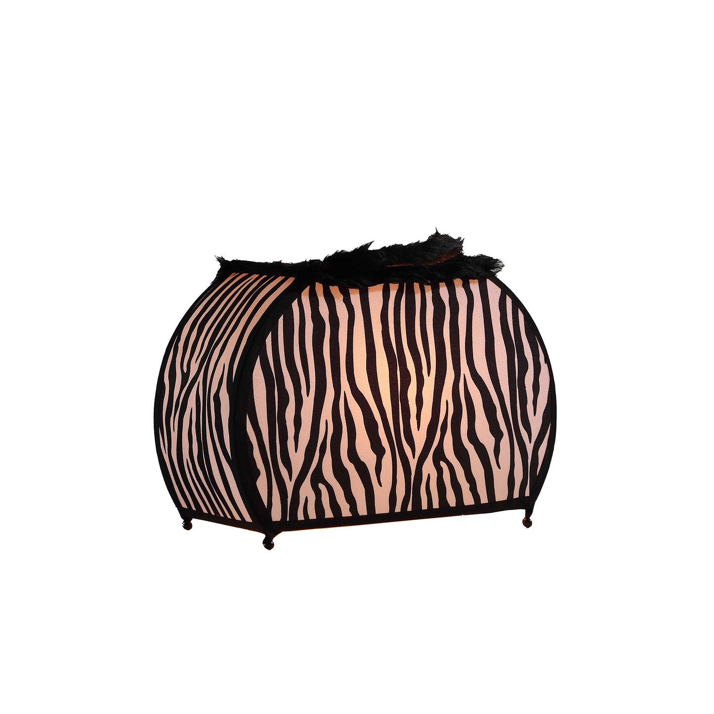 12" Black And White Funky Zebra Pattern Novelty Table Lamp