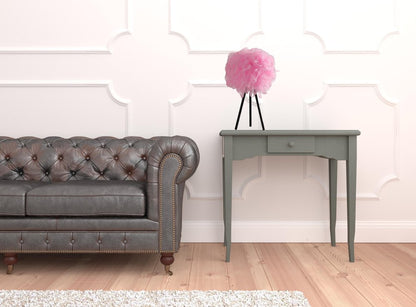 21" Black and White Faux Feather Tripod Table Lamp