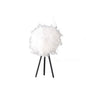 21" Black And Pink Faux Feather Tripod Table Lamp