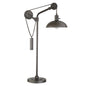 33" Gray Metal Adjustable Desk Table Lamp With Gray Dome Shade