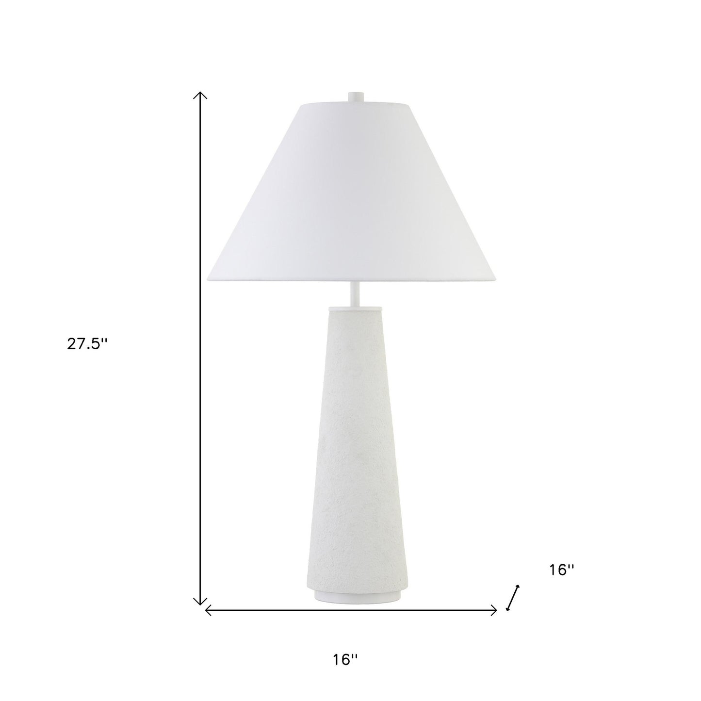 28" White Ceramic Table Lamp With White Cone Shade