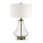 23" Brass Glass Table Lamp With White Drum Shade