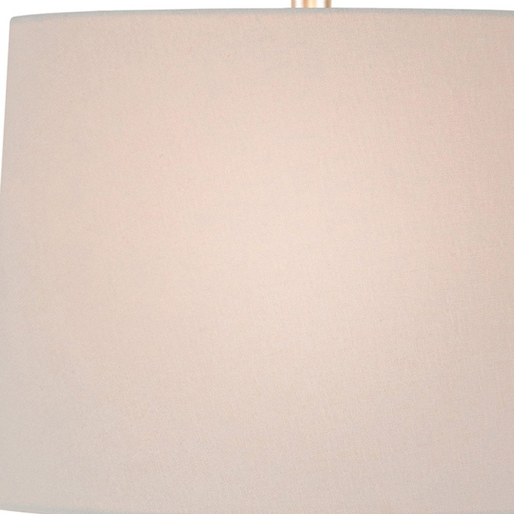 21" Clear Glass Gourd Table Lamp With White Drum Shade