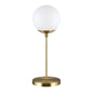 21" Brass Metal Globe Table Lamp With Clear Globe Shade