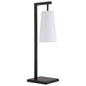 26" Black Metal Desk Table Lamp With White Cone Shade