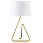 22" Brass Metal Table Lamp With White Bell Shade