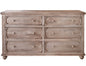 70" Natural Solid Wood Six Drawer Double Dresser