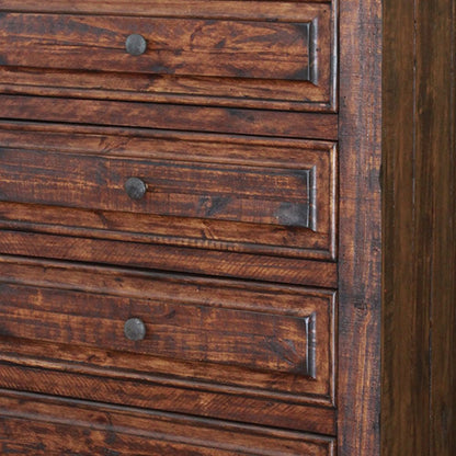 37" Chocolate Solid Wood Five Drawer Dresser