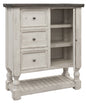 39" Gray And Ivory Solid Wood Three Drawer Dresser