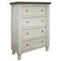 39" Gray And Ivory Solid Wood Four Drawer Dresser