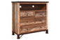 43" Brown Solid Wood Four Drawer Dresser