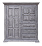 55" Gray Solid Wood Three Drawer Gentlemans Chest