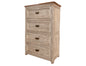 37" Cream Solid Wood Four Drawer Chest