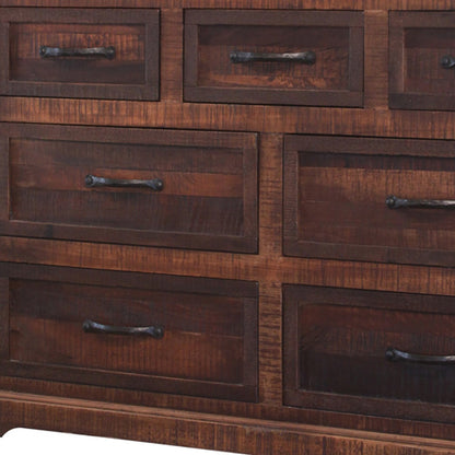 61" Brown Solid Wood Seven Drawer Double Dresser