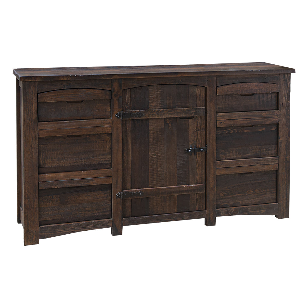 67" Brown Solid Wood Six Drawer Triple Dresser