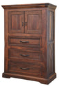 37" Brown Solid Wood Three Drawer Dresser
