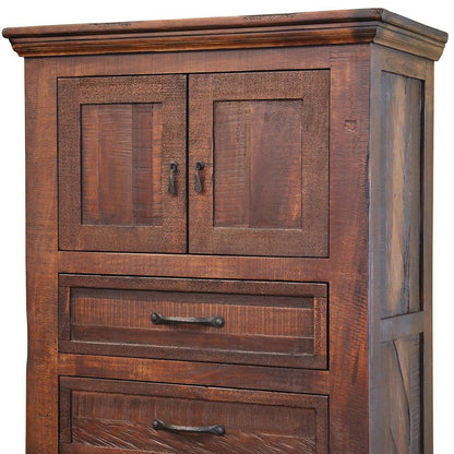 37" Brown Solid Wood Three Drawer Dresser