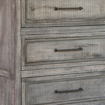 37" Brown Solid Wood Four Drawer Chest