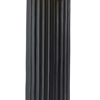 29" Black Ceramic Cylinder Table Lamp With Beige Drum Shade