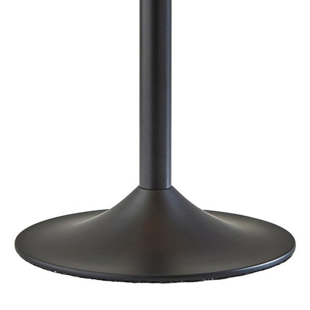 24" Antiqued Bronze Metal Candlestick Table Lamp With Off White Globe Shade