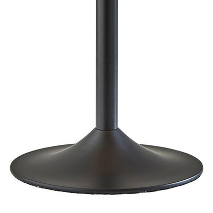 24" Antiqued Bronze Metal Candlestick Table Lamp With Off White Globe Shade