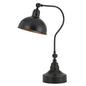 25" Distressed Gray Metal Adjustable Desk Lamp With Gray Dome Shade