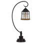 31" Bronze Metal Table Lamp With Bronze Cage Shade