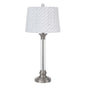 32" Nickel Metal Table Lamp With White Empire Shade