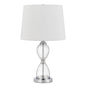 24" Clear Metal Table Lamp With White Empire Shade