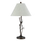 32" Rust Metal Table Lamp With Gray Empire Shade