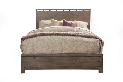 Gray Solid and Manufactured Wood California King Bed