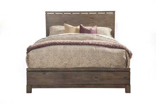 Gray Distressed Wood California King Bed Frame
