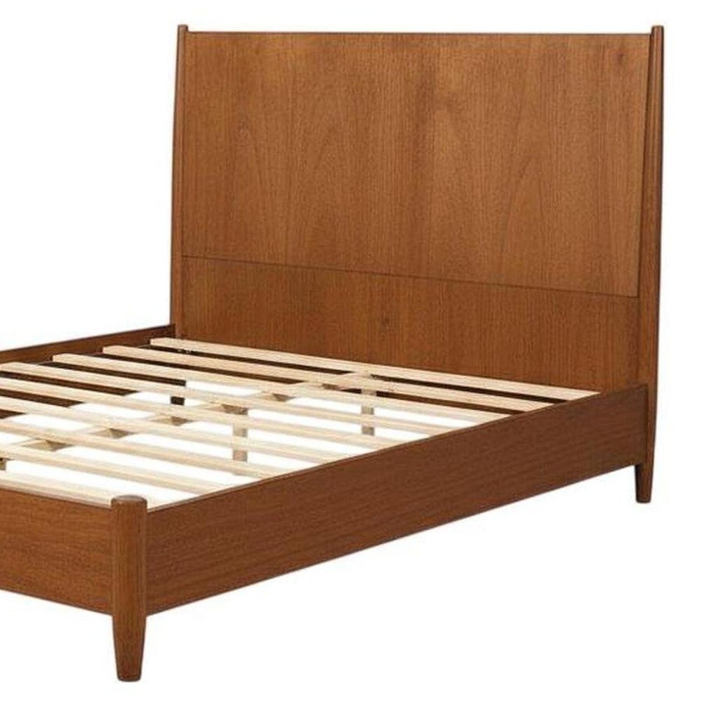 Brown Solid Wood King Bed Frame