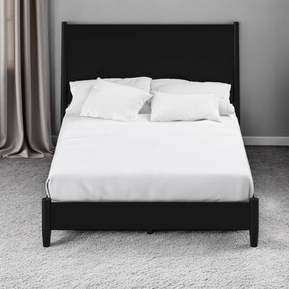 Black Solid Wood California King Bed Frame