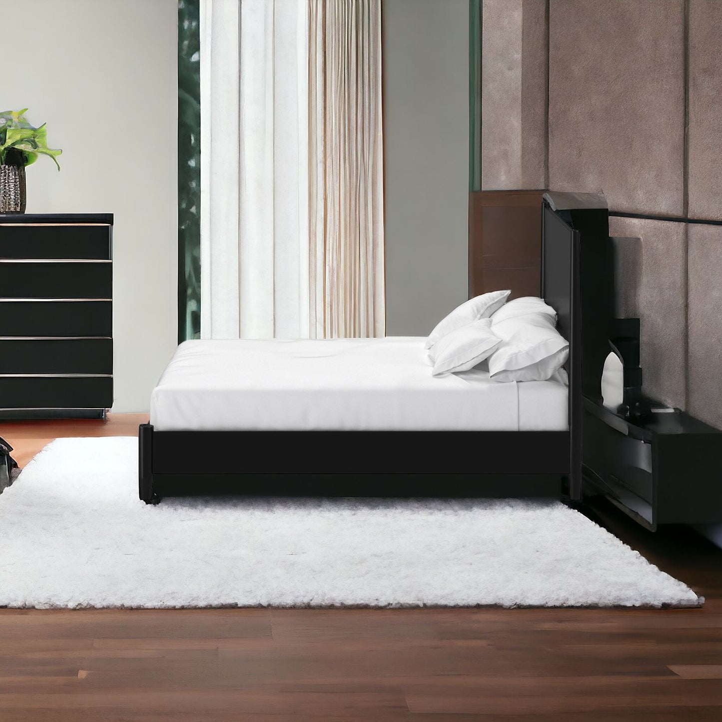 Black Wood California King Bed Frame