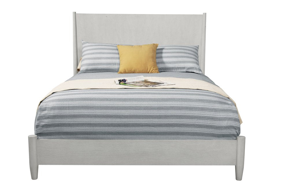 Gray Solid Wood King Bed Frame
