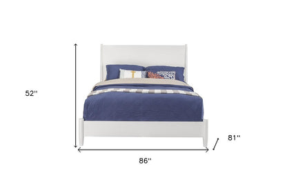 White Solid Wood King Bed Frame
