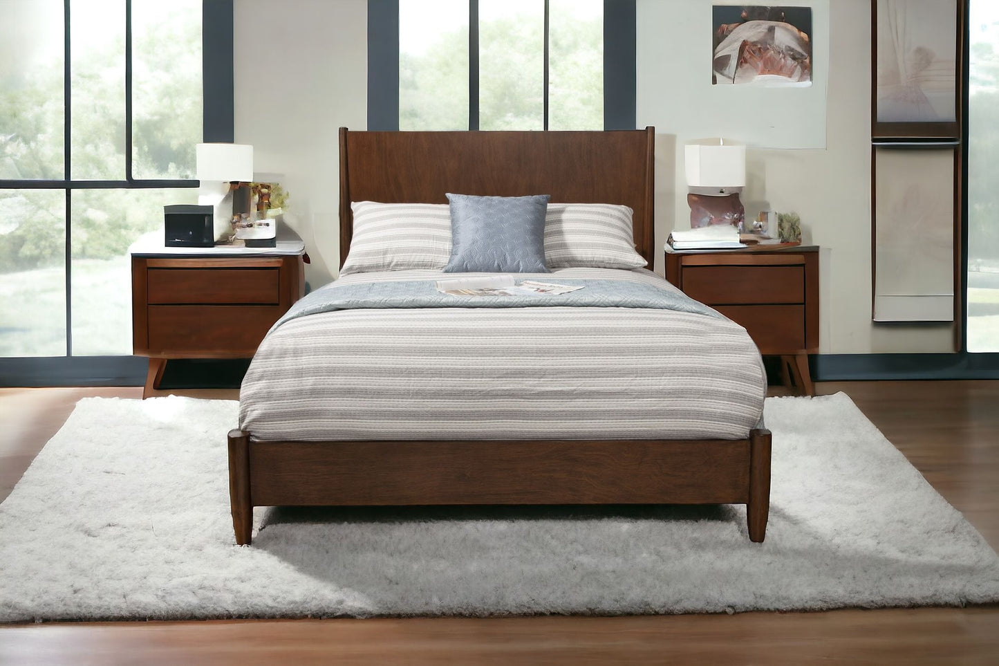 Brown Solid and Manufactured Wood King Bed