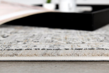4' X 6' Gray And Ivory Oriental Washable Area Rug