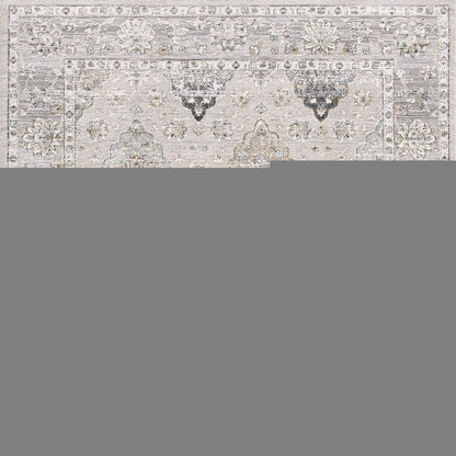 4' X 6' Gray And Ivory Oriental Washable Area Rug