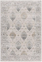 4' X 6' Gray And Ivory Oriental Washable Area Rug